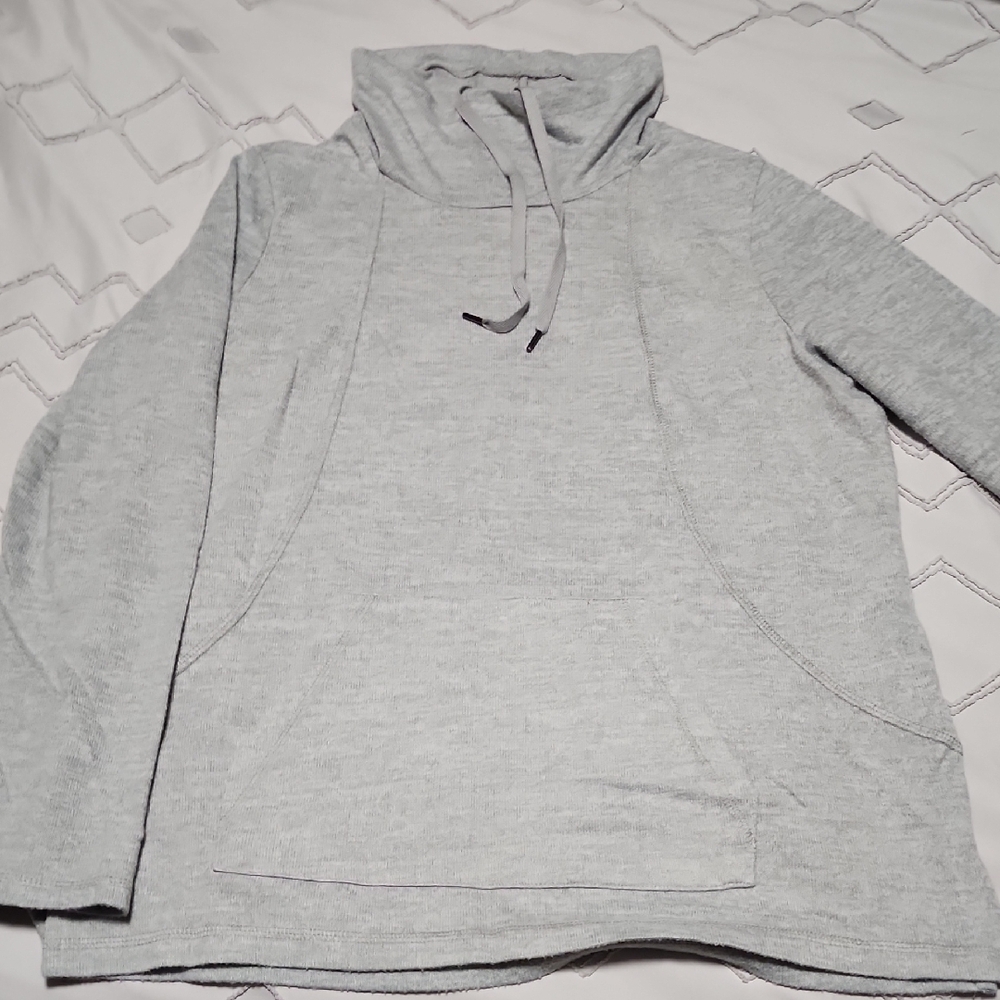 Elegant Gray Women's Cowl Neck Sweater